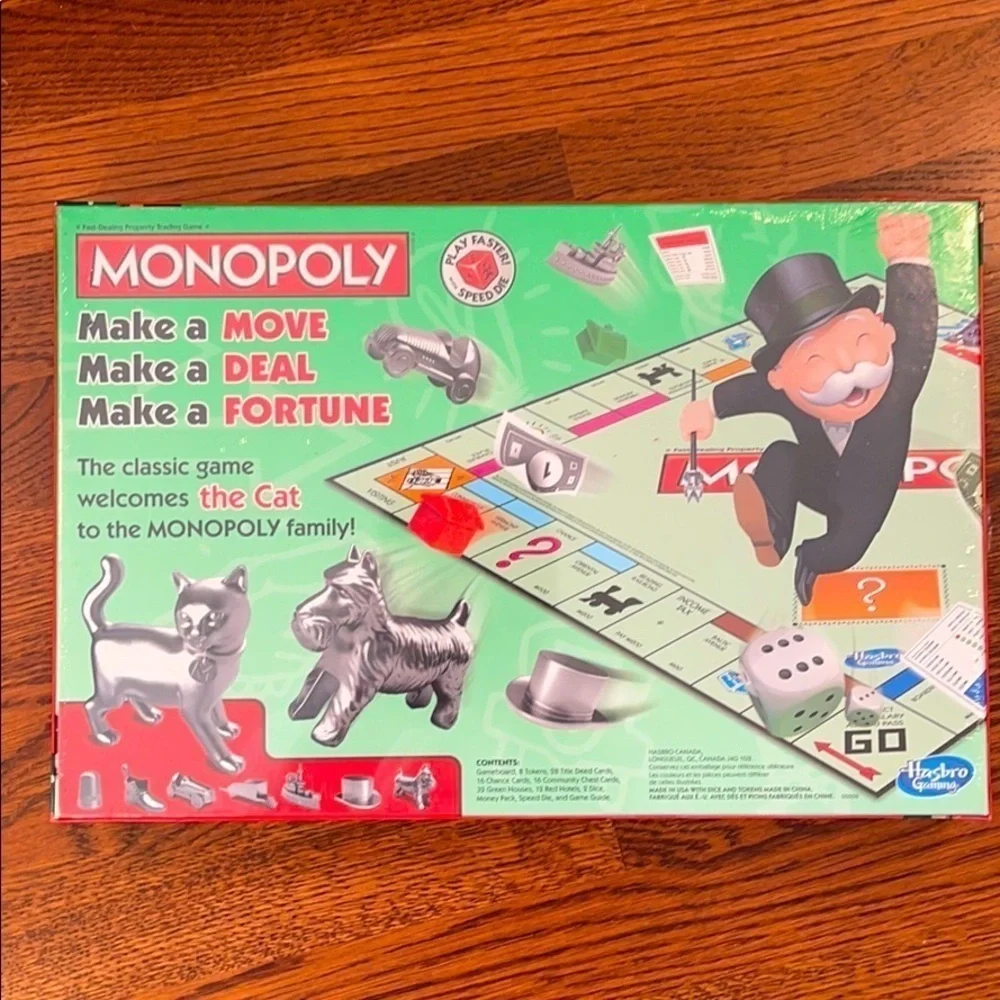 NIB Monopoly Board Game Classic w/ New Cat Token
